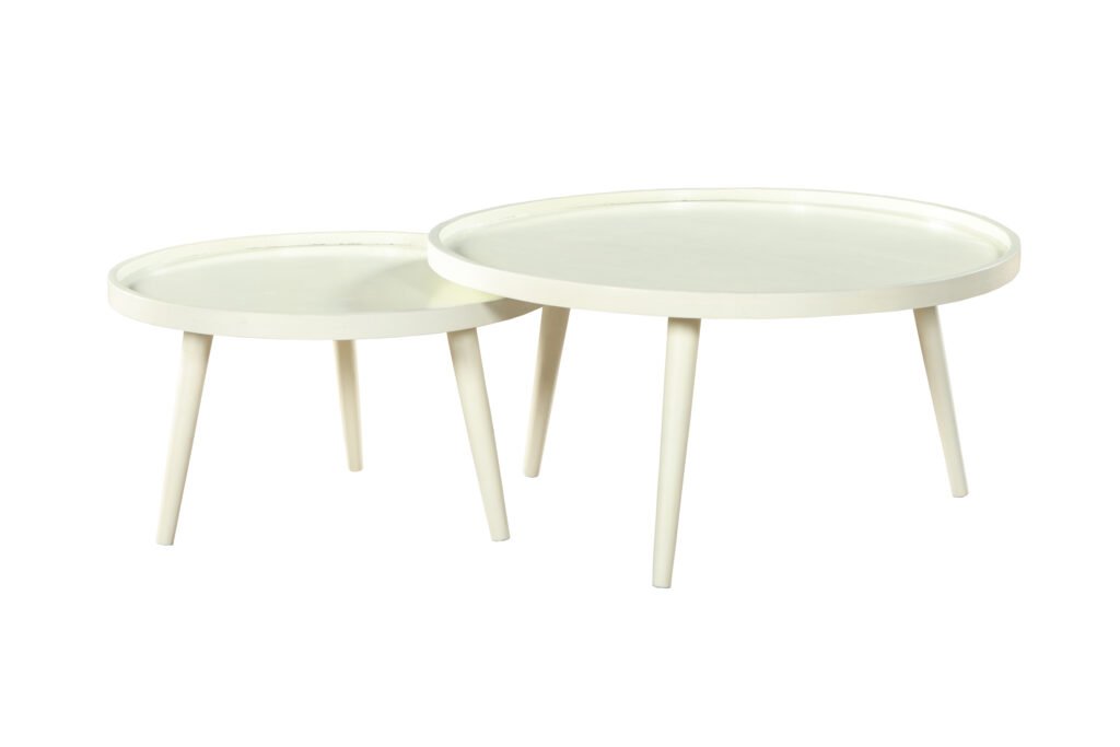 Ivory Nesting Tray Table Set