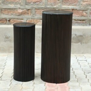Noir Fluted Pedestal Set