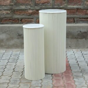Ivory Fluted Pedestal Set