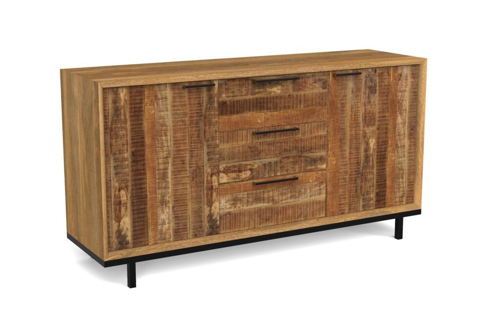 Industrial 2-Door 3-Drawer Sideboard