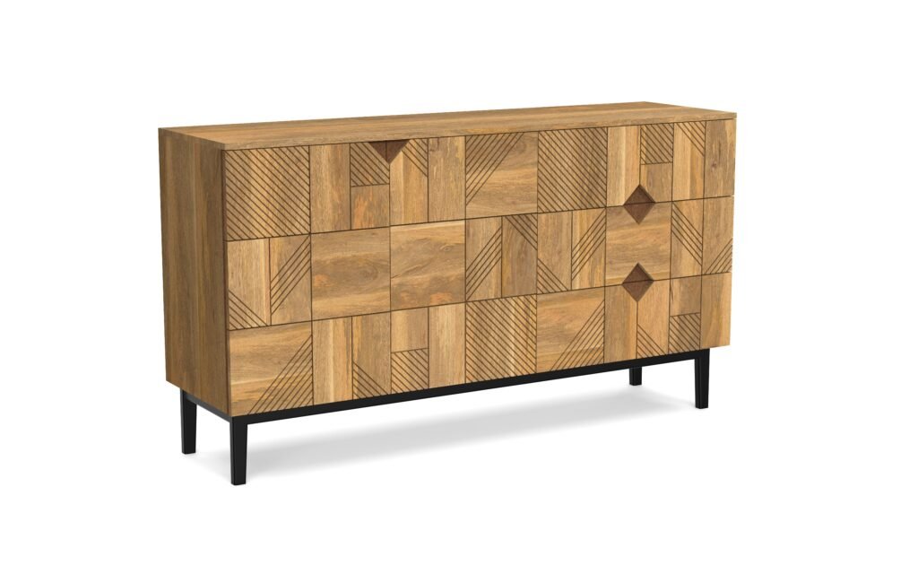 Geometric 2-Door 3-Drawer Sideboard