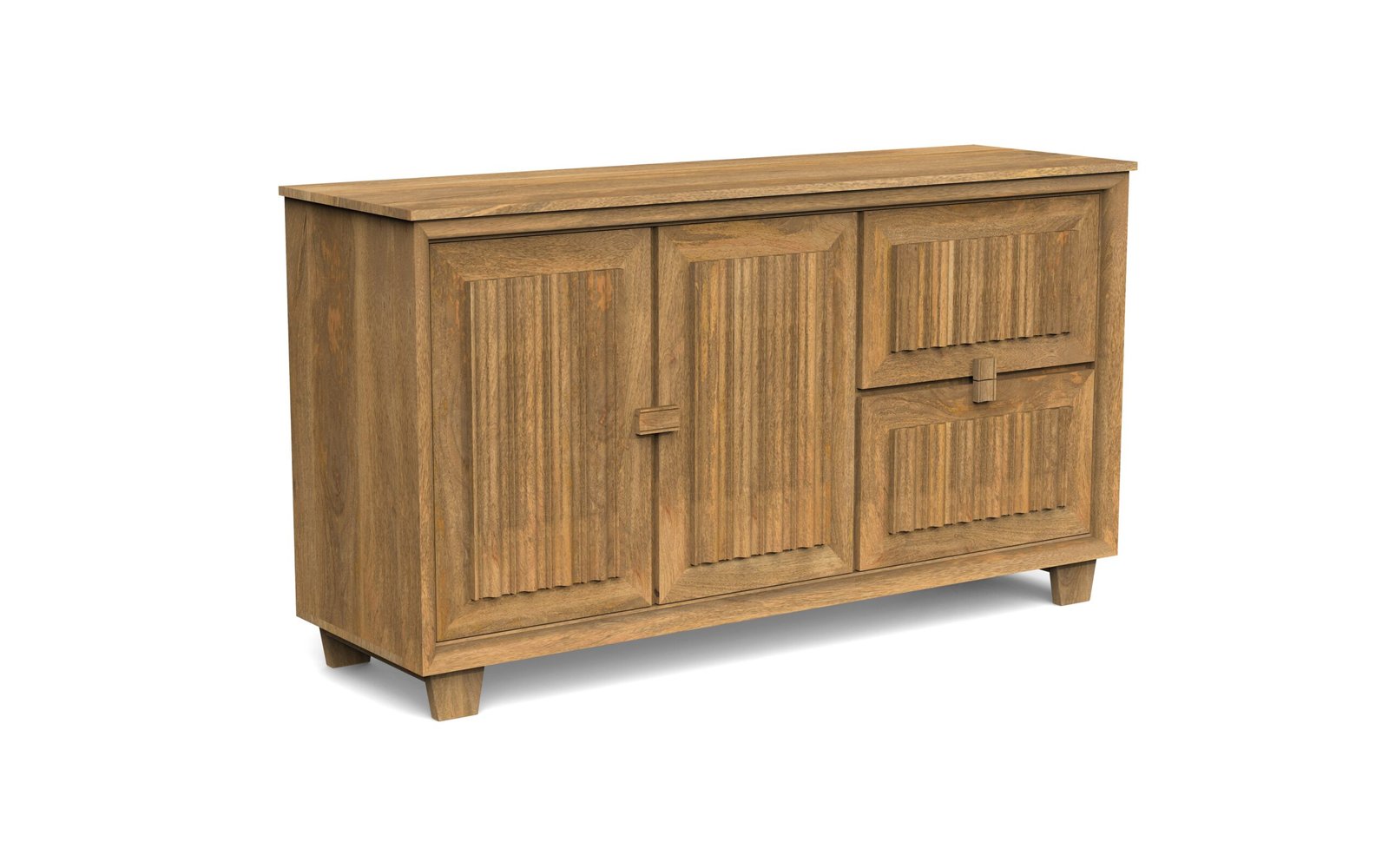Fluted 2-Door & 2-Drawer Storage Sideboard