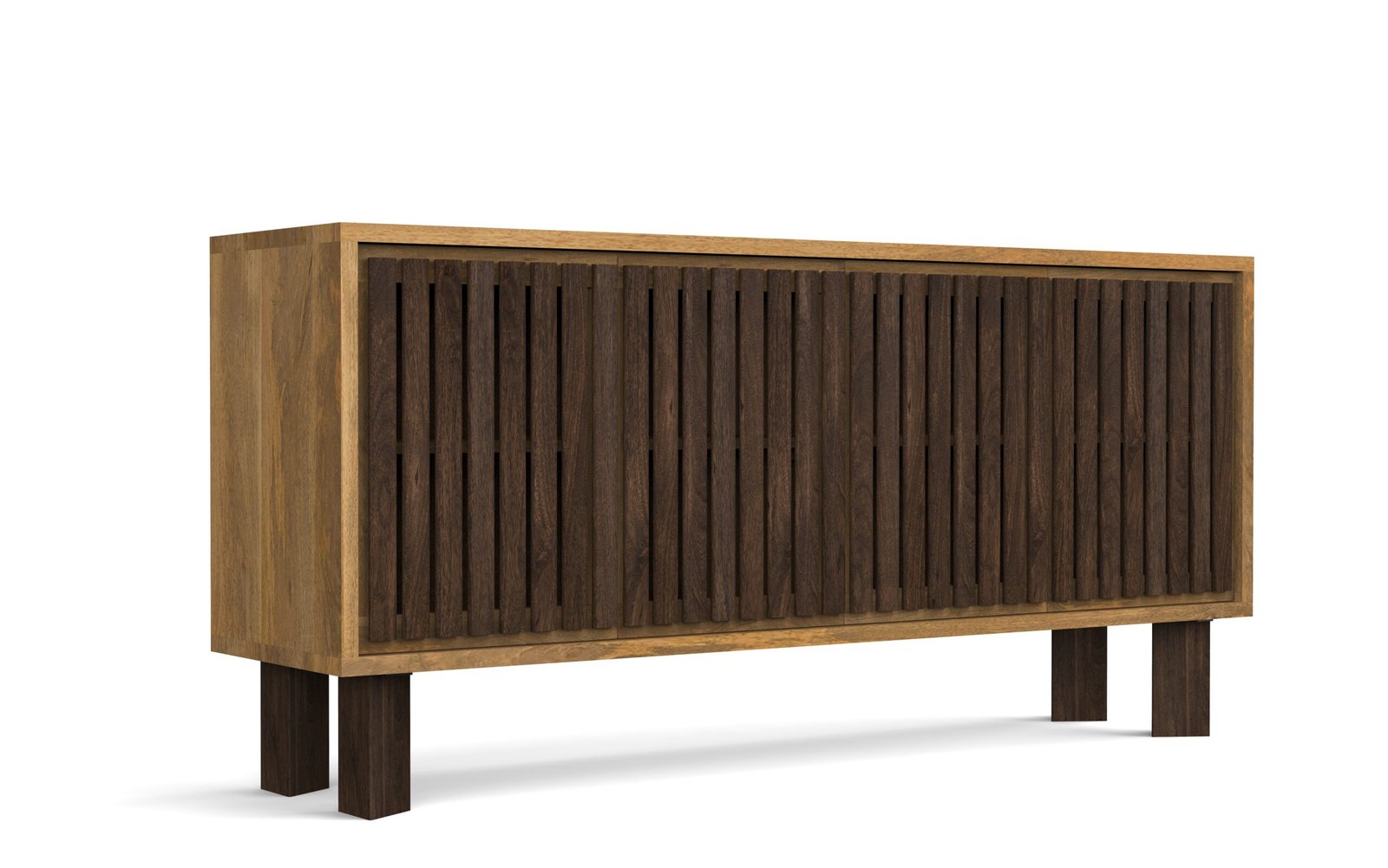 Modern 4-Door Slatted Sideboard
