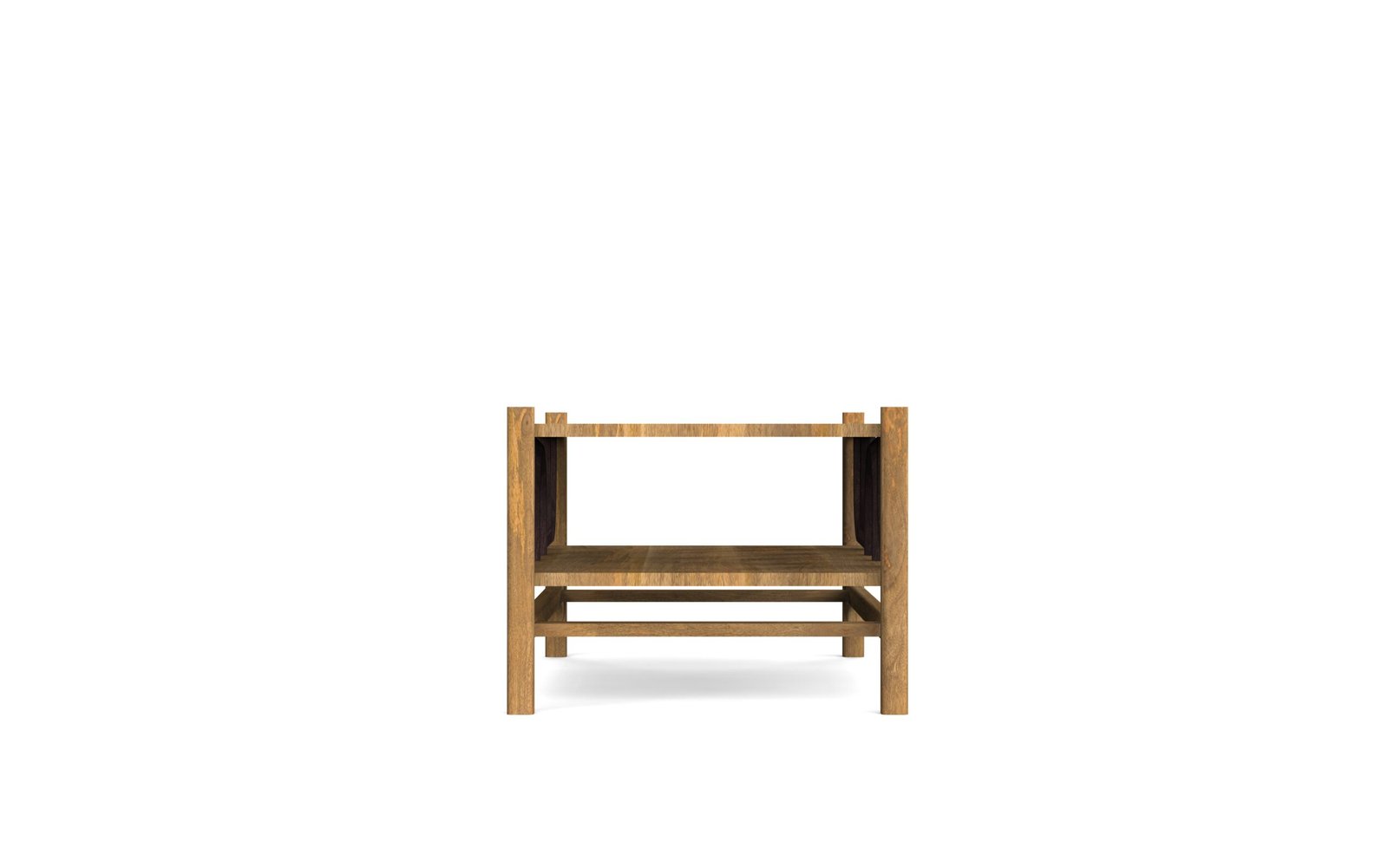 Open Shelf Wooden Coffee Table - Image 4