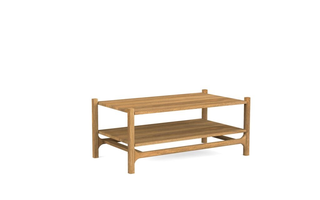 Open Shelf Wooden Coffee Table