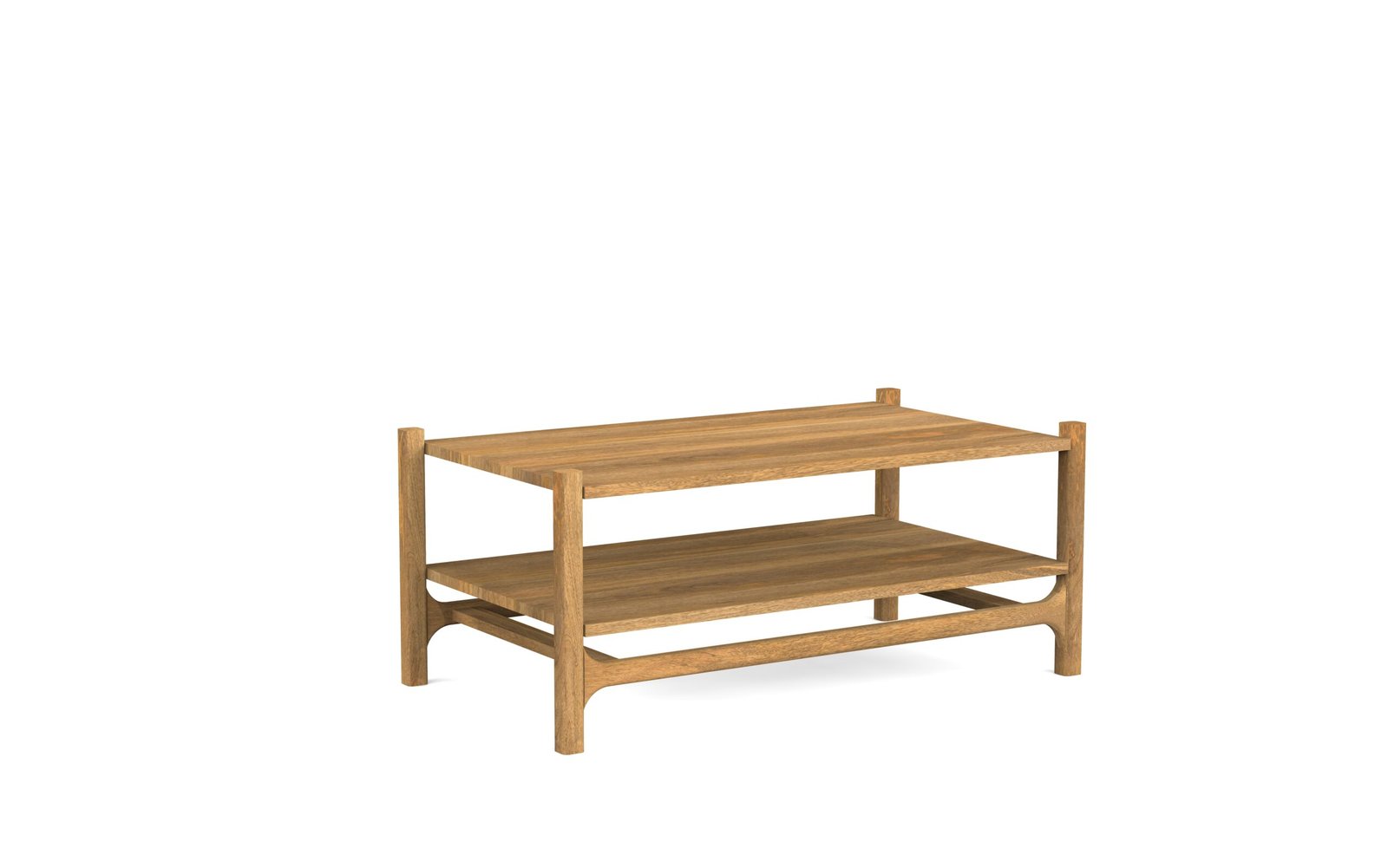 Open Shelf Wooden Coffee Table