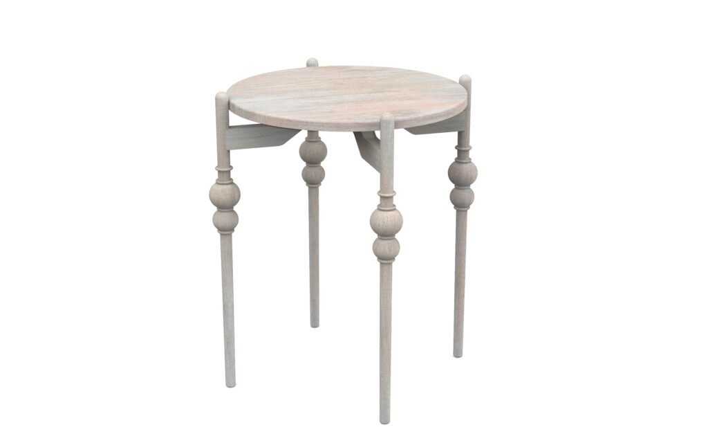 Vintage Turned-Leg Round Side Table