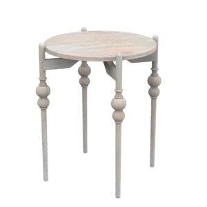 Vintage Turned-Leg Round Side Table