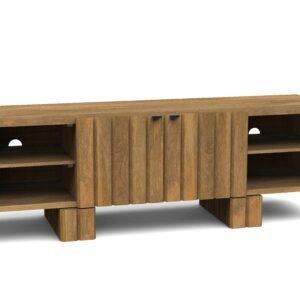Fluted Wood TV Cabinet