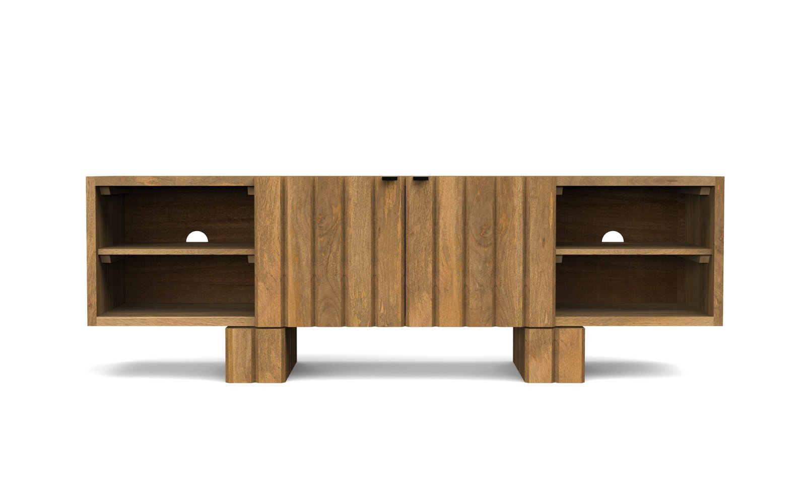 Fluted Wood TV Cabinet - Image 3