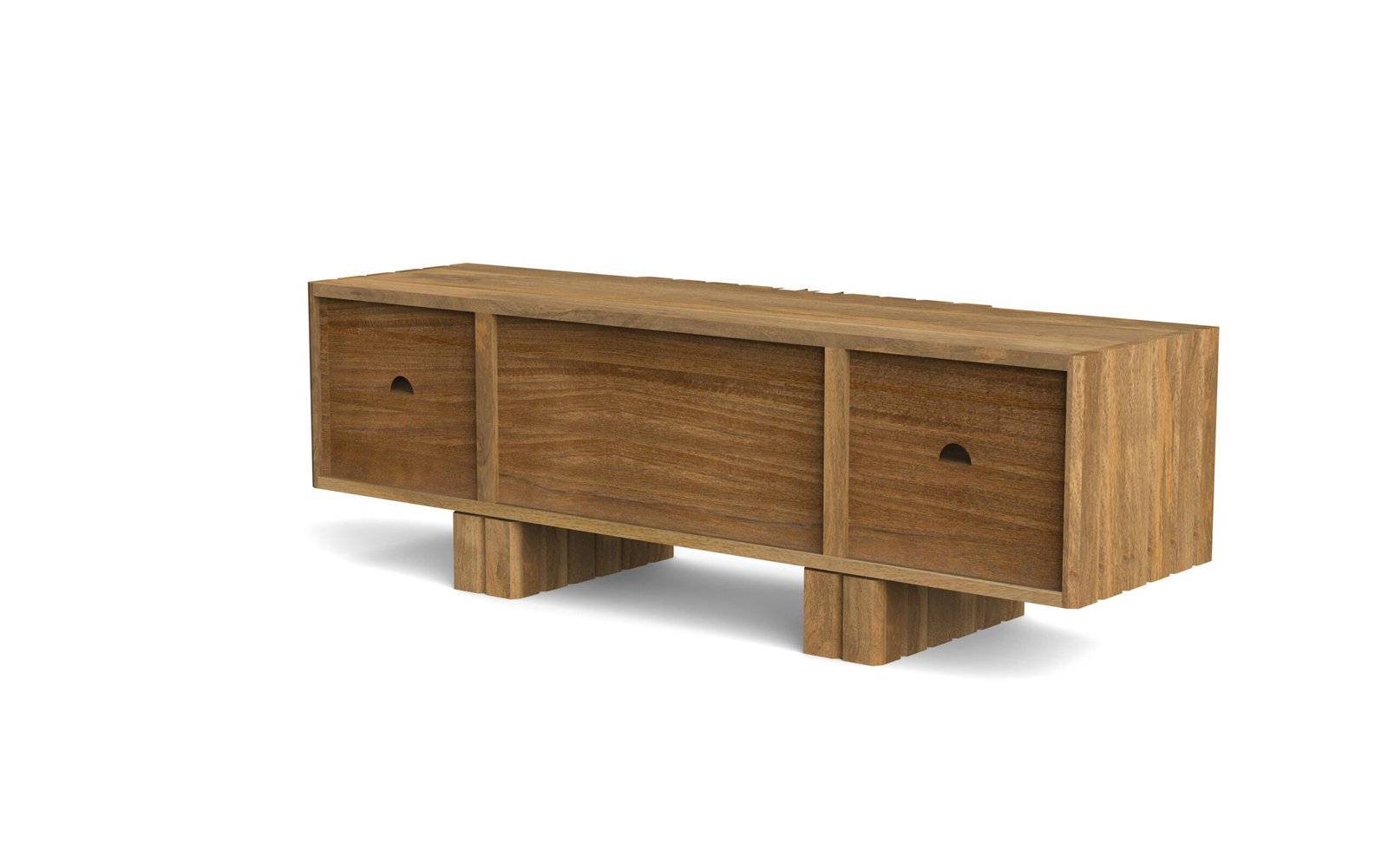 Fluted Wood TV Cabinet - Image 6