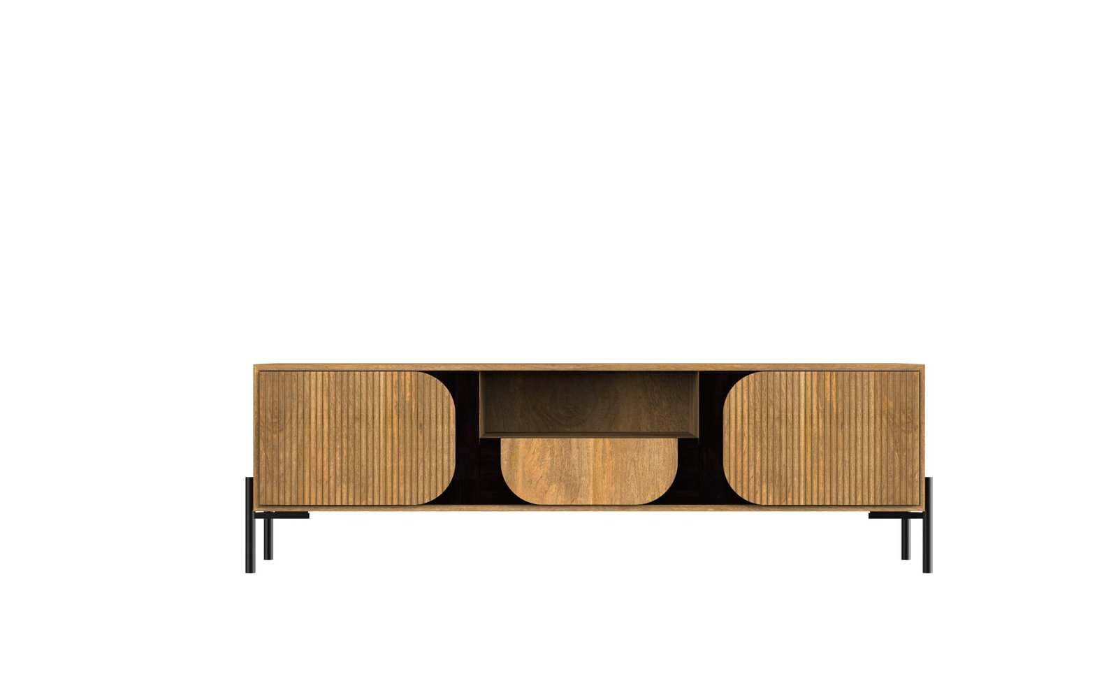 Fluted Media Console Cabinet - Image 5