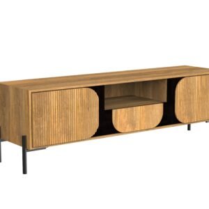 Fluted Media Console Cabinet