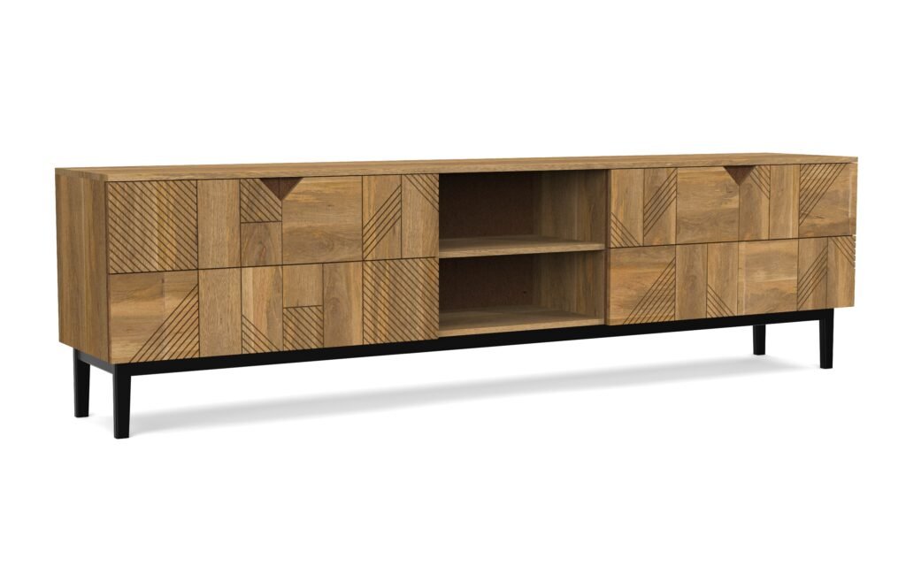 Geometric Pattern TV Console