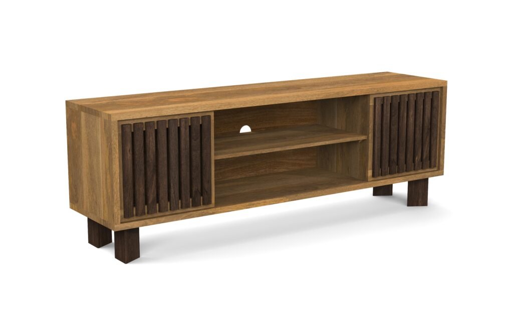 Modern Slatted TV Unit