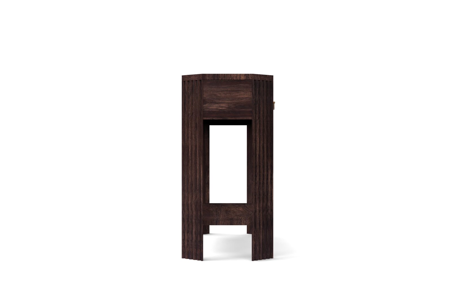 Fluted 2-Drawer Wooden Console Table with Shelf - Image 2