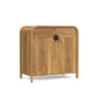 Modern Solid Wood 2-Door Sideboard Cabinet with Interior Shelf