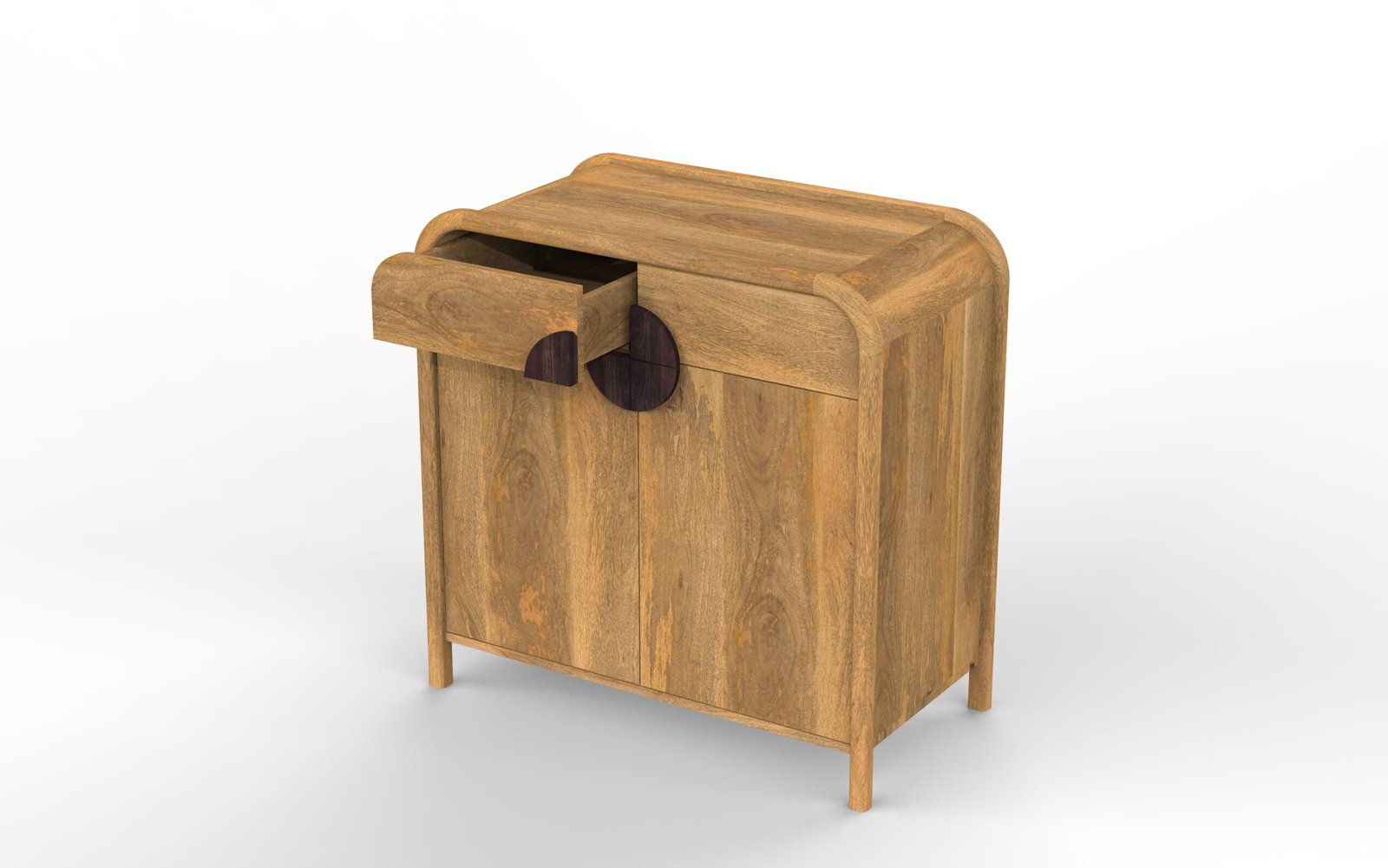 Modern Solid Wood 2-Door Sideboard Cabinet with Interior Shelf - Image 2