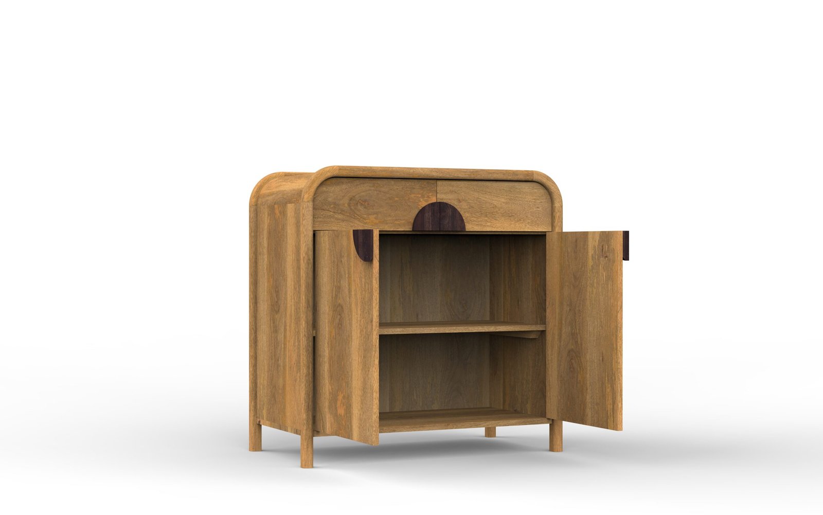 Modern Solid Wood 2-Door Sideboard Cabinet with Interior Shelf - Image 3