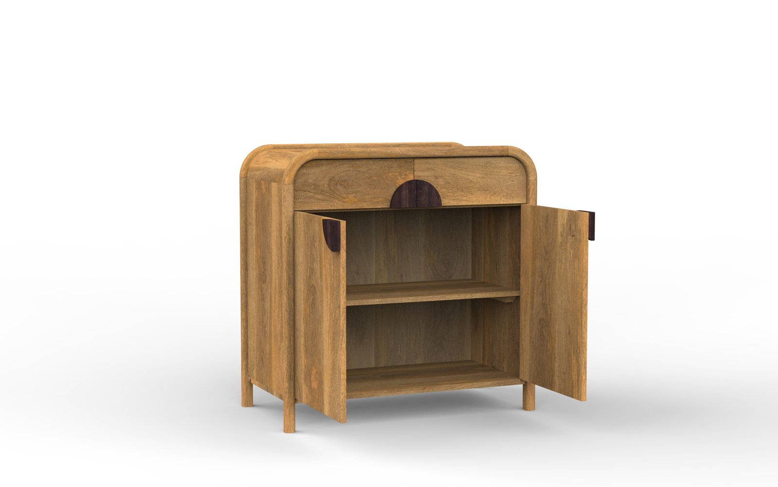 Modern Solid Wood 2-Door Sideboard Cabinet with Interior Shelf - Image 4