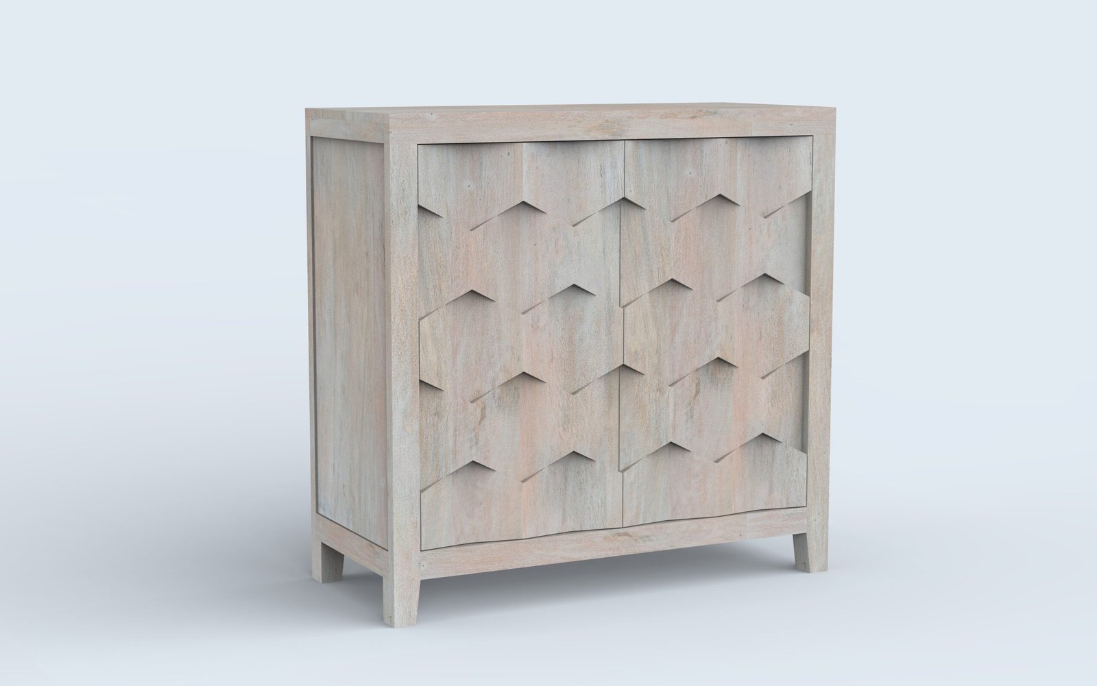 Modern Geometric 2-Door Accent Storage Cabinet - Image 2