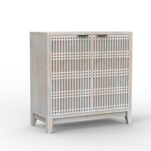 Modern Fluted 2-Door Solid Wood Sideboard Cabinet