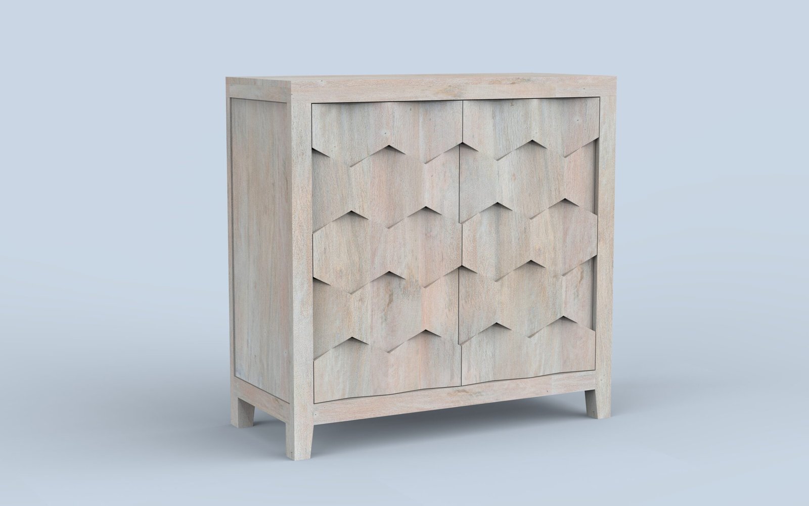 Modern Geometric 2-Door Accent Storage Cabinet - Image 4