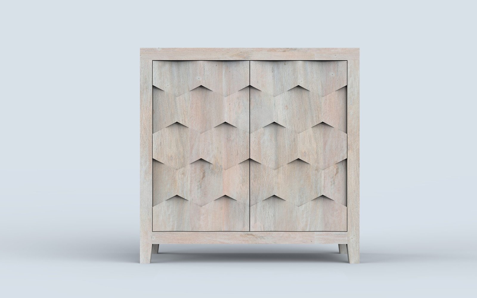 Modern Geometric 2-Door Accent Storage Cabinet - Image 5