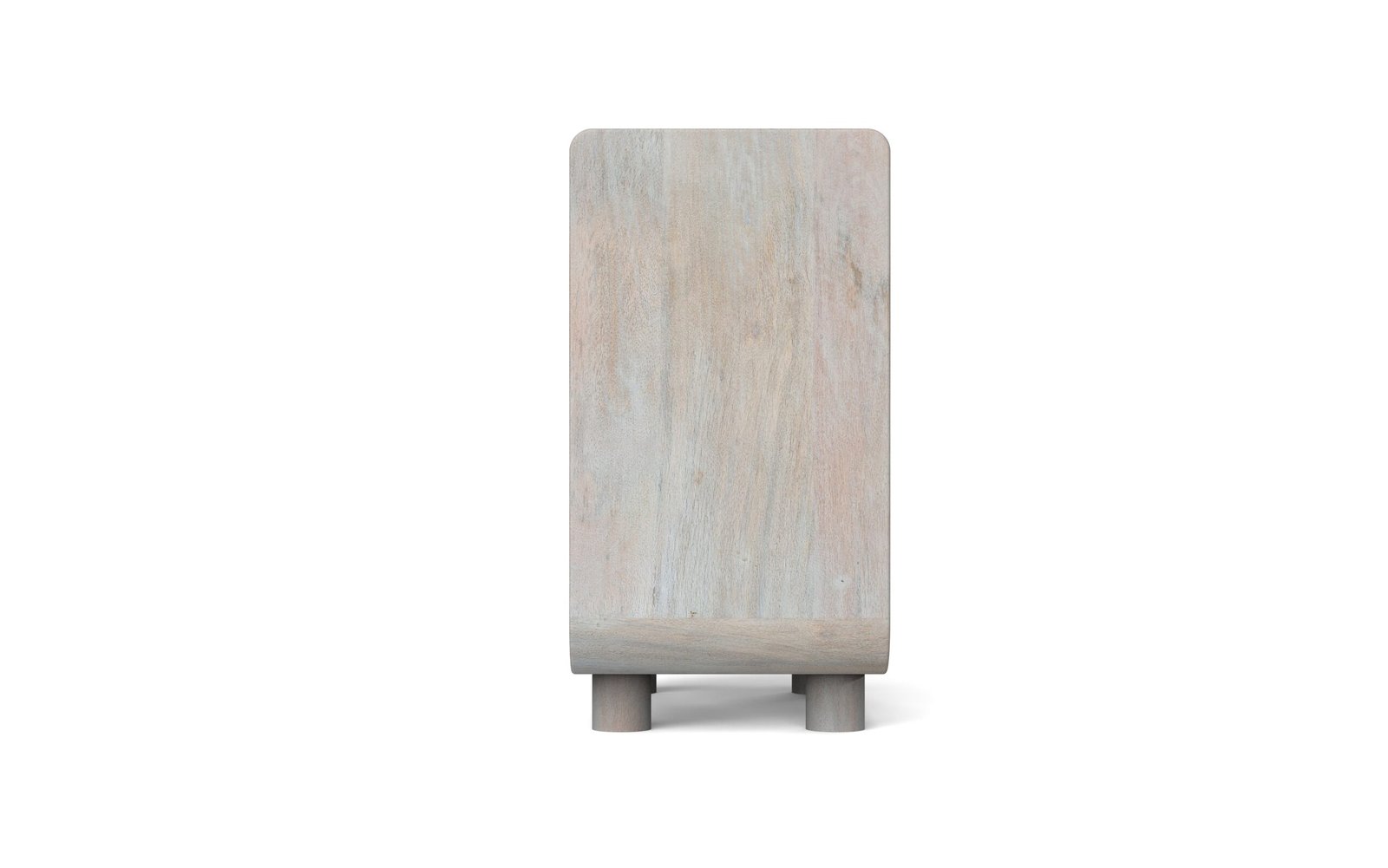Modern Curved 2-Door Accent Cabinet with Open Shelf - Image 8