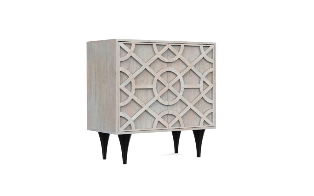 Modern Geometric 2-Door Accent Sideboard Cabinet