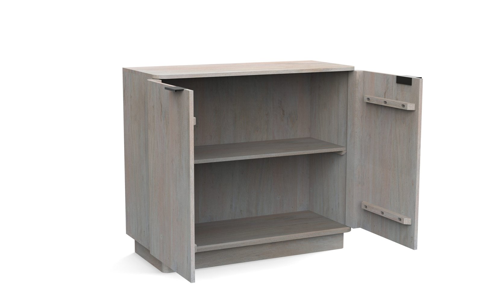 Modern Curved 2-Door Sideboard Cabinet with Whitewashed Finish - Image 6