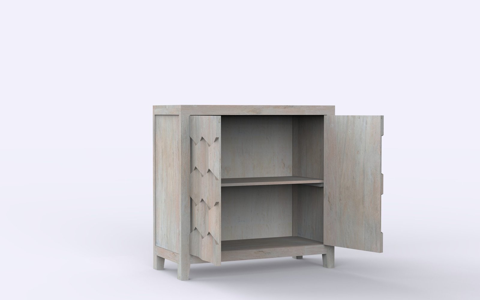 Modern Geometric 2-Door Accent Storage Cabinet - Image 8