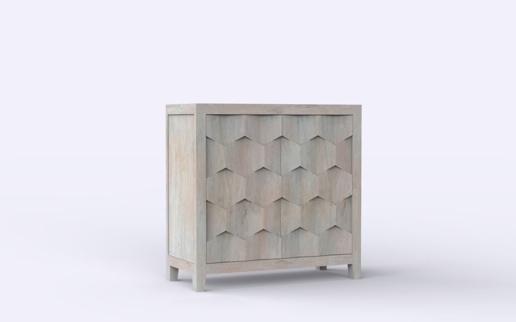 Modern Geometric 2-Door Accent Storage Cabinet