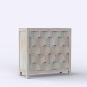 Modern Geometric 2-Door Accent Storage Cabinet