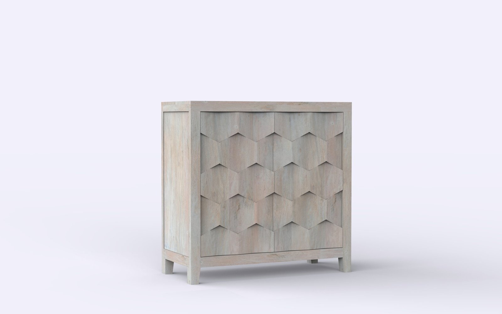Modern Geometric 2-Door Accent Storage Cabinet