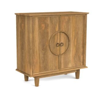 Modern Wooden 2-Door Sideboard Cabinet with Circular Accent