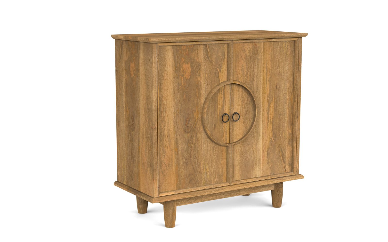 Modern Wooden 2-Door Sideboard Cabinet with Circular Accent