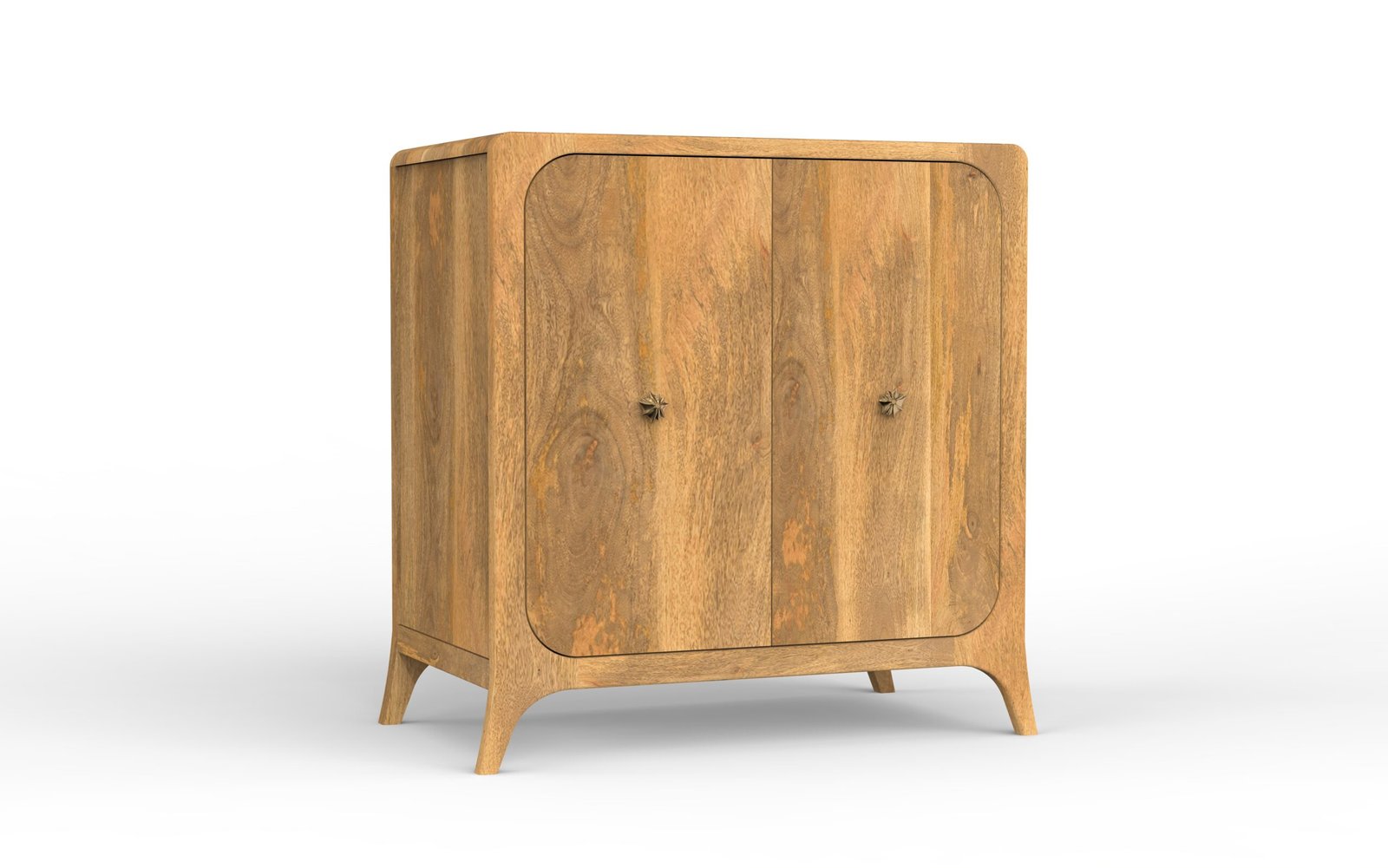 Modern Rounded Solid Wood 2-Door Sideboard Cabinet - Image 3