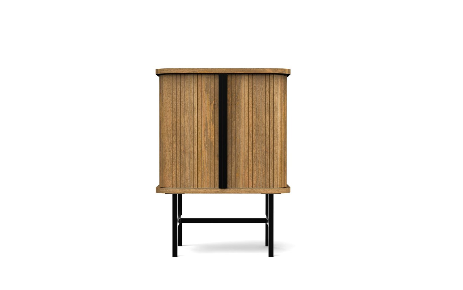 Modern Fluted 2-Door Accent Cabinet with Metal Base - Image 3