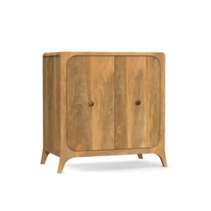 Modern Rounded Solid Wood 2-Door Sideboard Cabinet