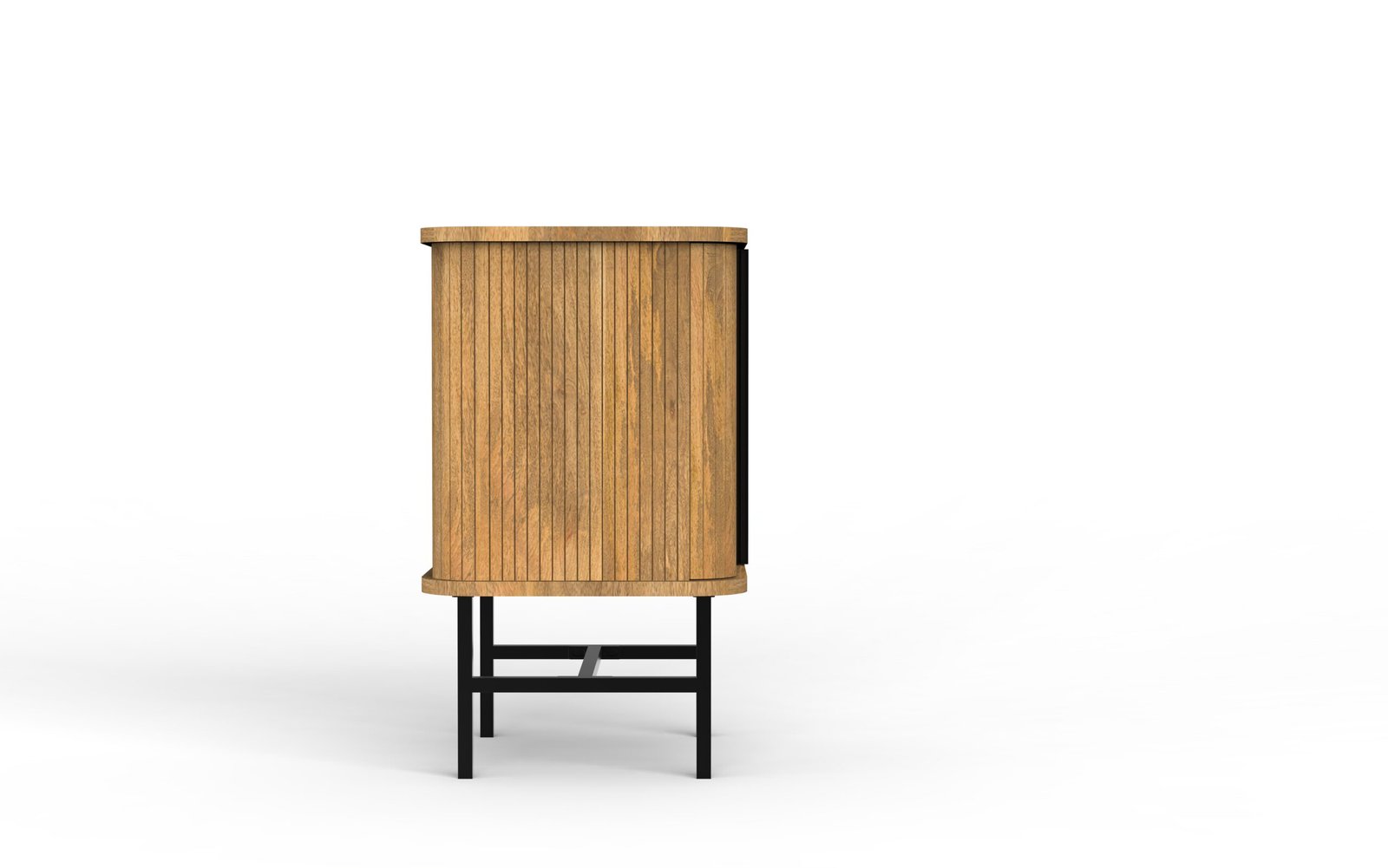 Modern Fluted 2-Door Accent Cabinet with Metal Base - Image 4