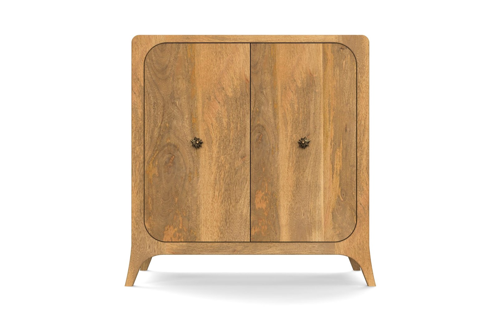 Modern Rounded Solid Wood 2-Door Sideboard Cabinet - Image 5