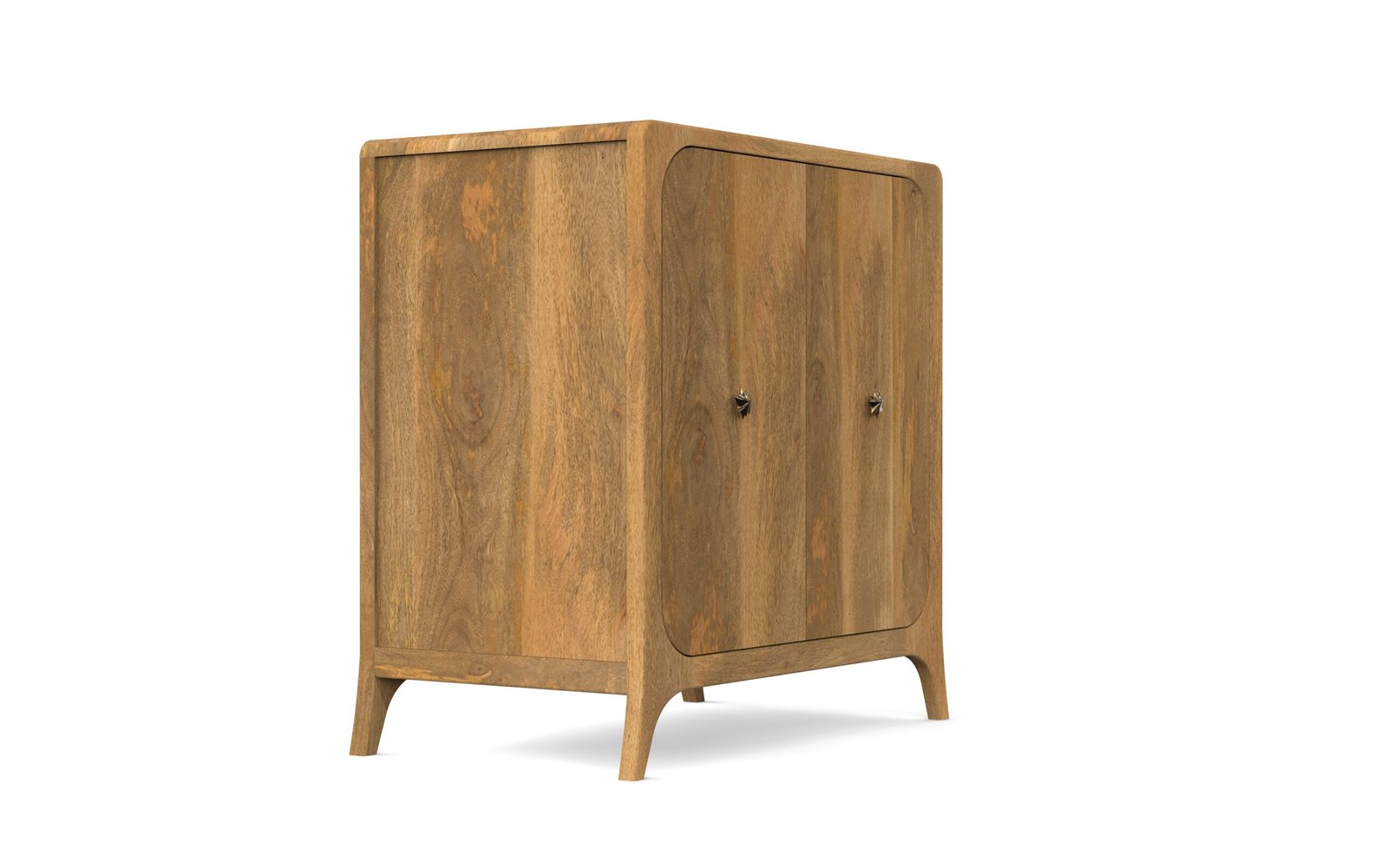 Modern Rounded Solid Wood 2-Door Sideboard Cabinet - Image 7