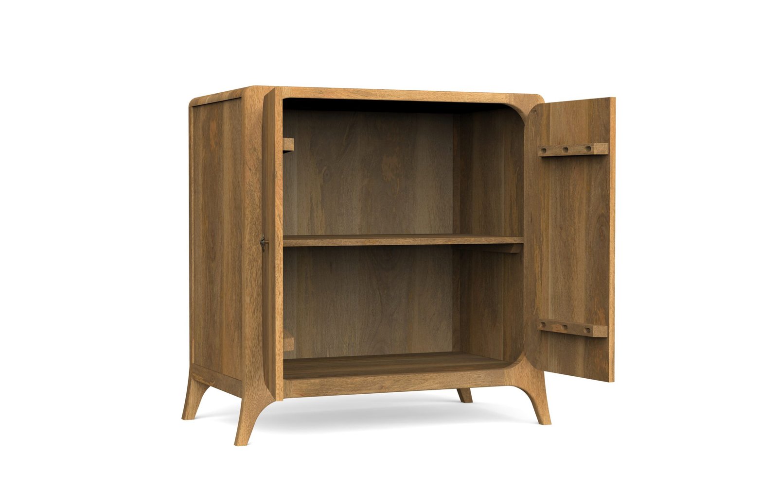 Modern Rounded Solid Wood 2-Door Sideboard Cabinet - Image 8