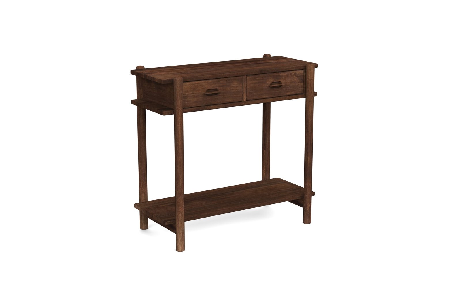 Modern 2-Drawer Wooden Console Table with Shelf