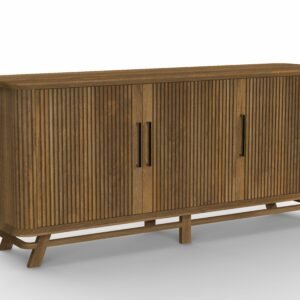 Modern Fluted 3-Door Sideboard Cabinet with Curved Edges