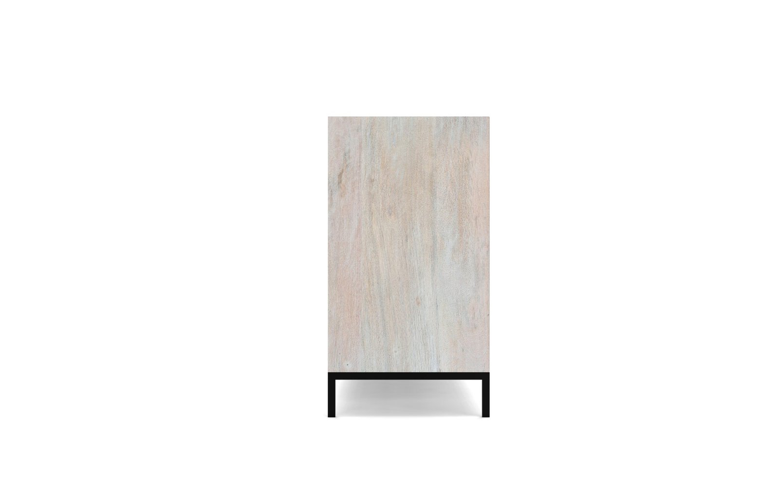 Modern Whitewashed 4-Door Sideboard Cabinet with Metal Base - Image 2