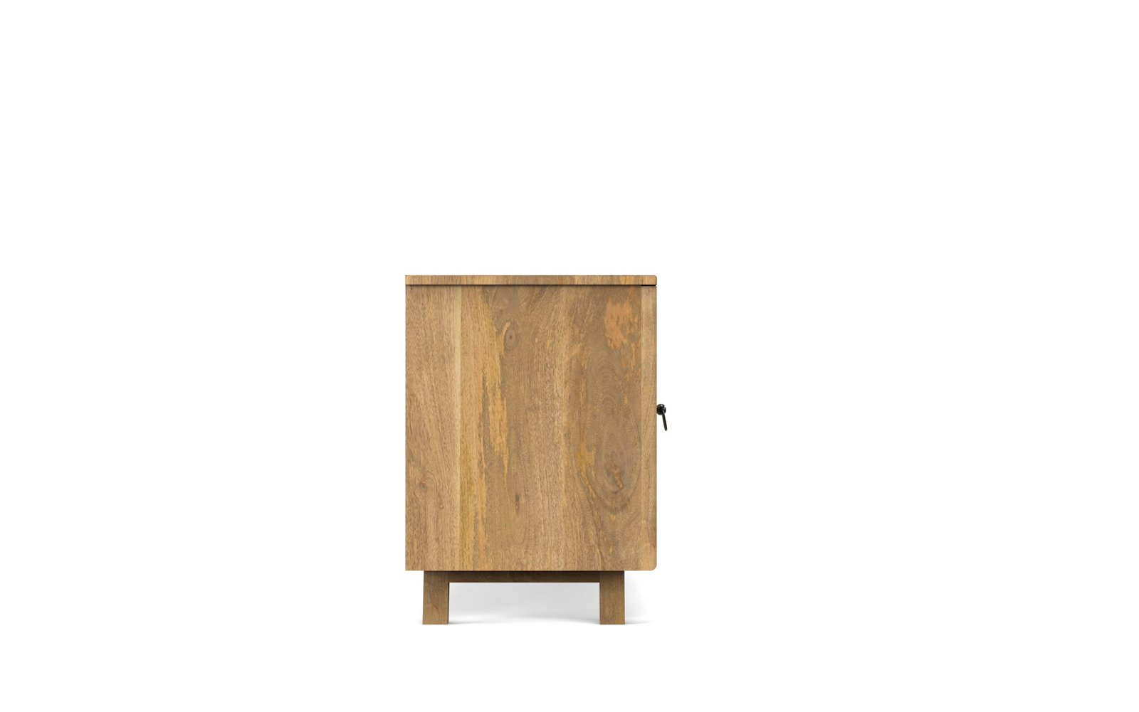 Modern 4-Door TV Cabinet with Cane-Inspired Panel Design - Image 4
