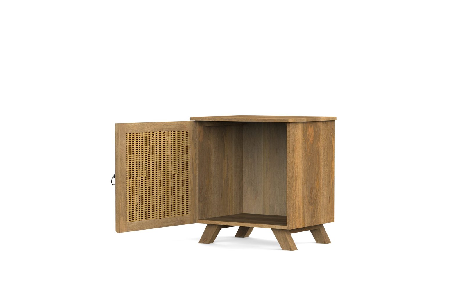 Cane Accent Wooden Bedside Table - Image 5