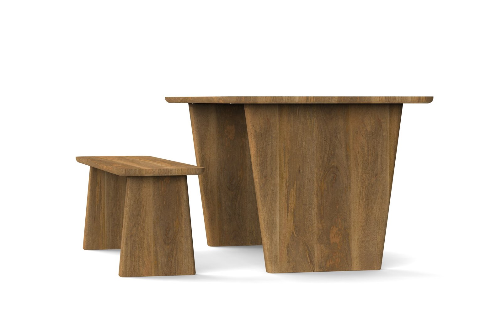 Modern Solid Wood Dining Table & Bench Set - Image 4